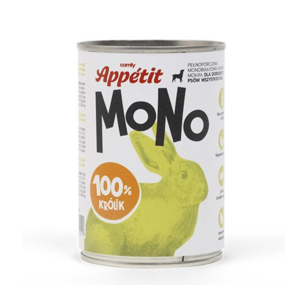 Comfy Appetit Mono Monoproteinowa Karma Mokra Dla Psa Puszka Zestaw 12 sztuk MIX 400g